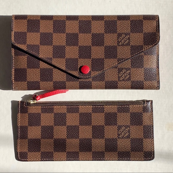 Louis Vuitton Damier Ebene Josephine Wallet Red - Picture 1 of 16
